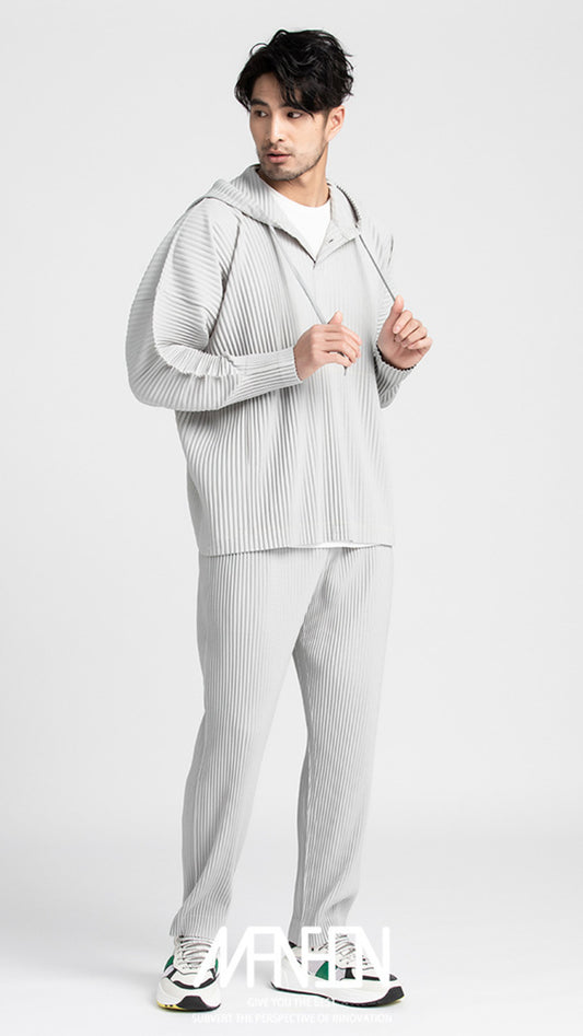 "Draped Wide Leg Casual Trousers