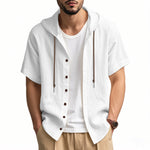 Men's Loose Hooded Short Sleeve Shirt