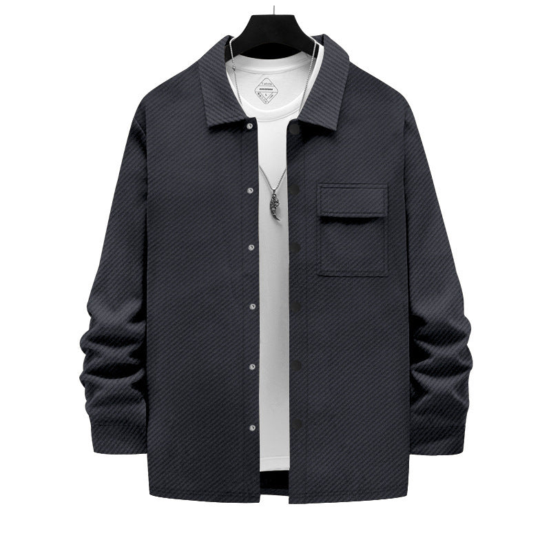 Men's Retro Jacquard Knitted Lapel Jacket"