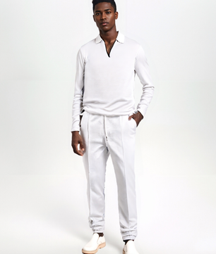 Lapel Long-Sleeve Zipper Suit
