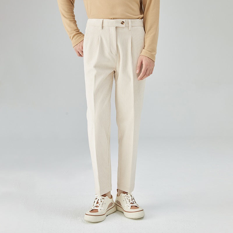 Men Loose‑Fit Corduroy Pants