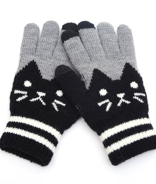 Couple knitted gloves touch screen gloves