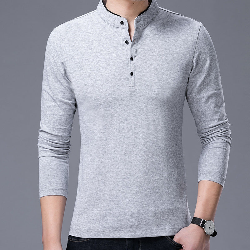 Men's Cotton Stand Collar T-Shirt