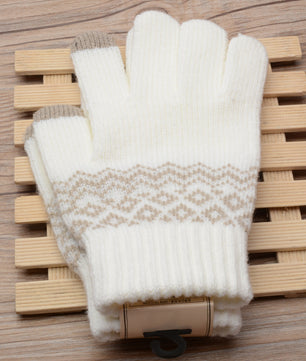 Couple knitted gloves touch screen gloves