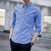 Men's Striped Long-Sleeve Casual Shirt