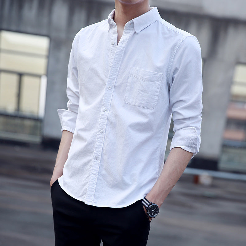 Men's Striped Long-Sleeve Casual Shirt