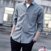 Men's Striped Long-Sleeve Casual Shirt