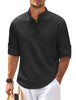 Men's Long Sleeve Stand Collar Casual Shirt