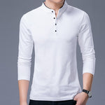 Men's Cotton Stand Collar T-Shirt