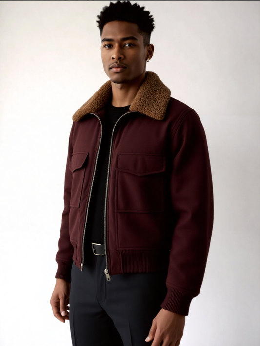 Men's Stand-Up Collar Cotton-Padded Jacket"