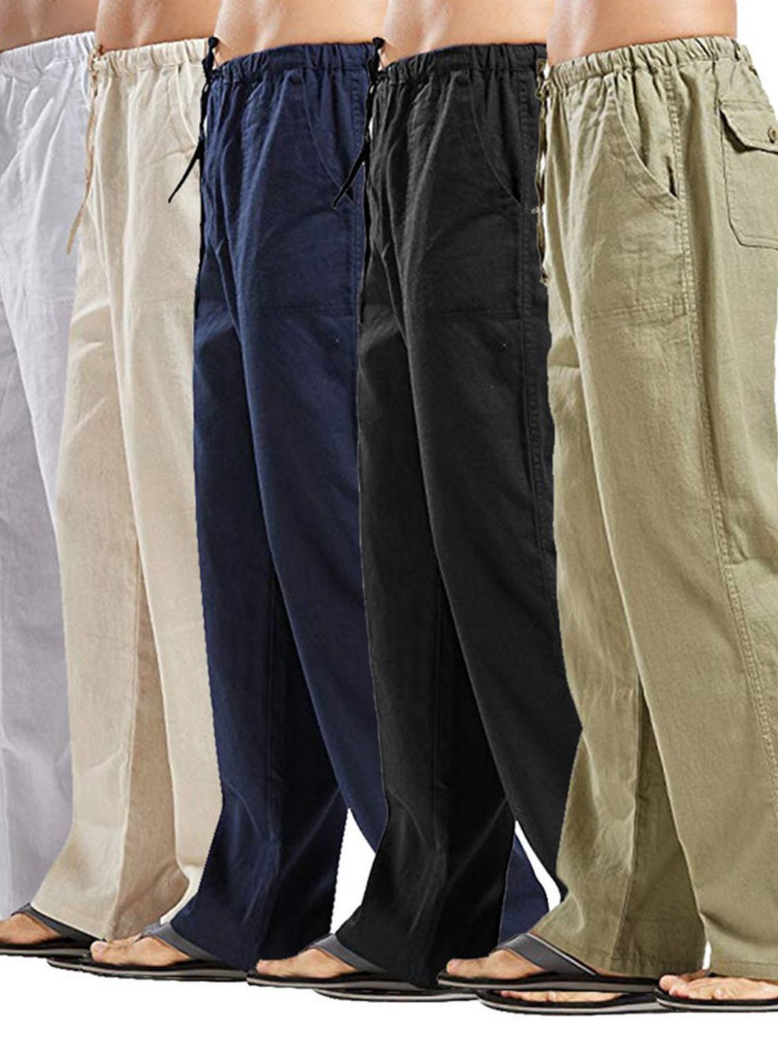 Men's Full Size Drawsting Straight Leg Pants Plus Size