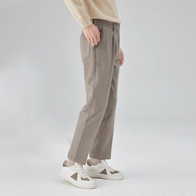 Men Loose‑Fit Corduroy Pants
