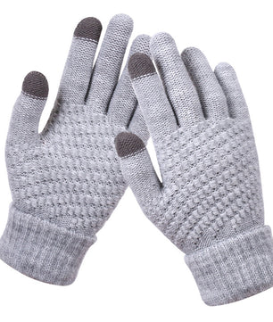 Couple knitted gloves touch screen gloves