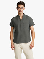 Men's Summer Cotton-Linen Lapel Shirt