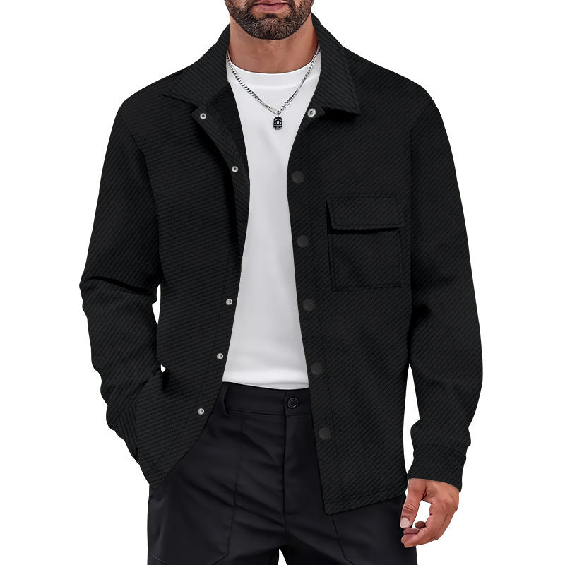 Men's Retro Jacquard Knitted Lapel Jacket"