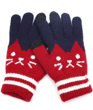 Couple knitted gloves touch screen gloves