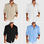 Men's Casual Long Sleeve Lace Collar Shirt