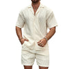 Men's Summer Tracksuit: Casual Lapel Shirt & Shorts Set"