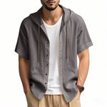 Men's Loose Hooded Short Sleeve Shirt