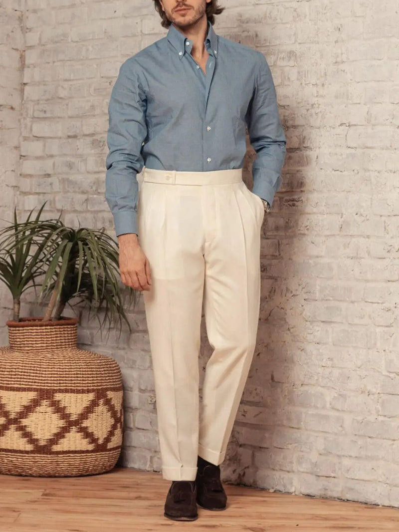 Men's Solid Button Pants