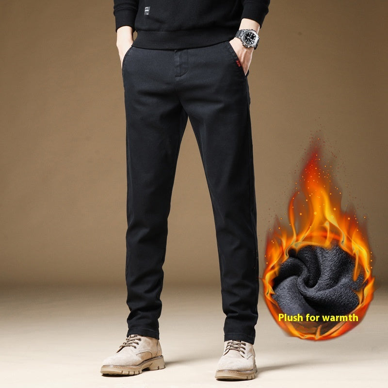 "Men's Fleece-Lined Winter Casual Pants"