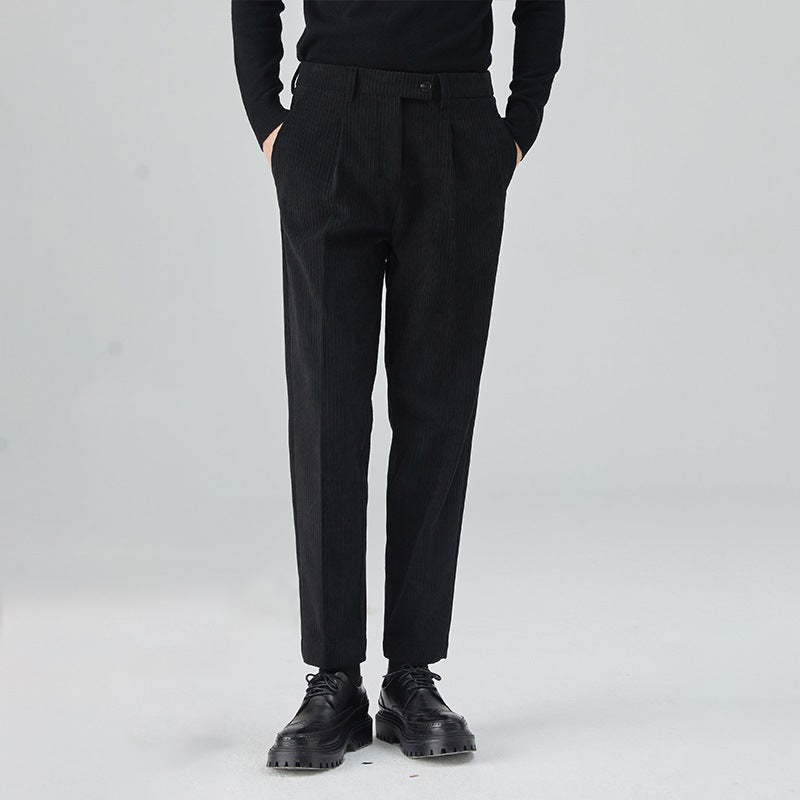 Men Loose‑Fit Corduroy Pants