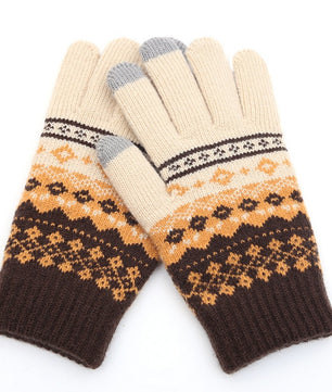 Couple knitted gloves touch screen gloves