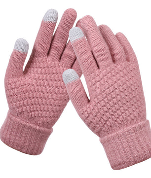 Couple knitted gloves touch screen gloves