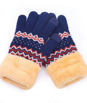 Couple knitted gloves touch screen gloves