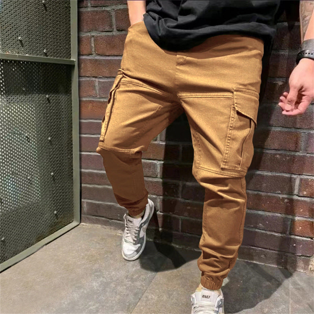 Men's Casual Cargo Trousers with Pockets - Versatile Sports Pants for Active Lifestyle