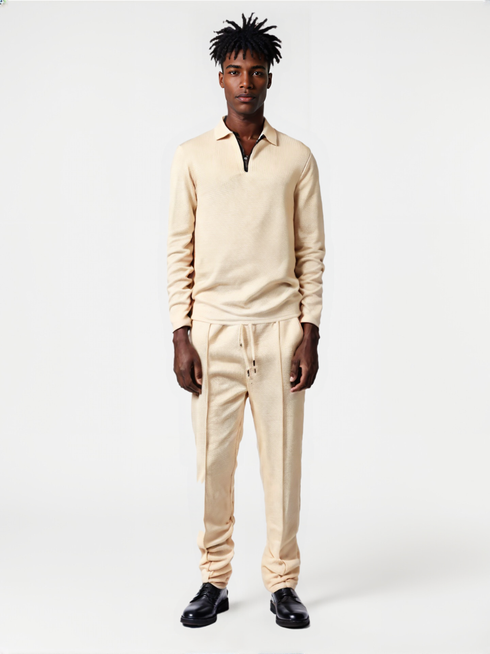 Lapel Long-Sleeve Zipper Suit