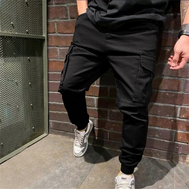 Men's Casual Cargo Trousers with Pockets - Versatile Sports Pants for Active Lifestyle