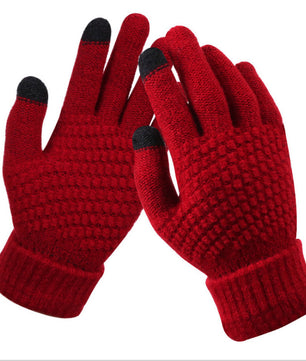 Couple knitted gloves touch screen gloves