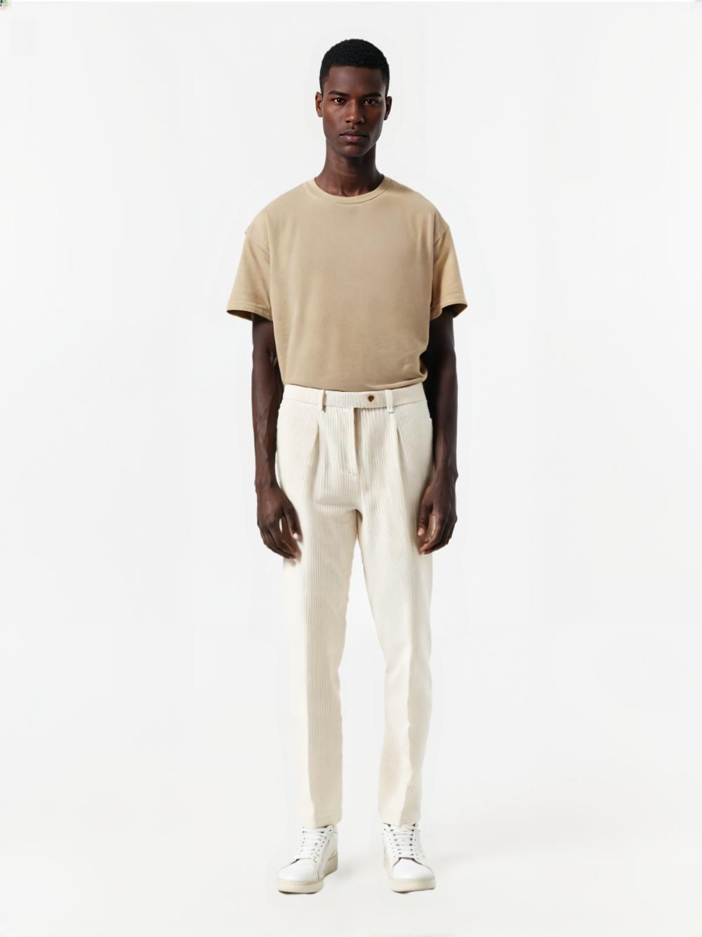 Men Loose‑Fit Corduroy Pants