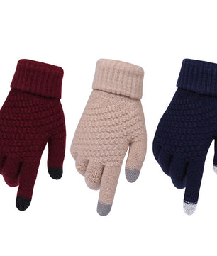 Couple knitted gloves touch screen gloves