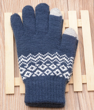 Couple knitted gloves touch screen gloves