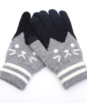 Couple knitted gloves touch screen gloves