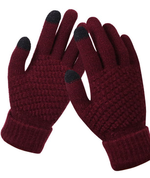 Couple knitted gloves touch screen gloves