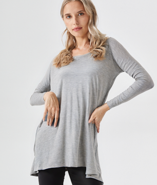 BOMBOM Round Neck Long Sleeve Oversized Top