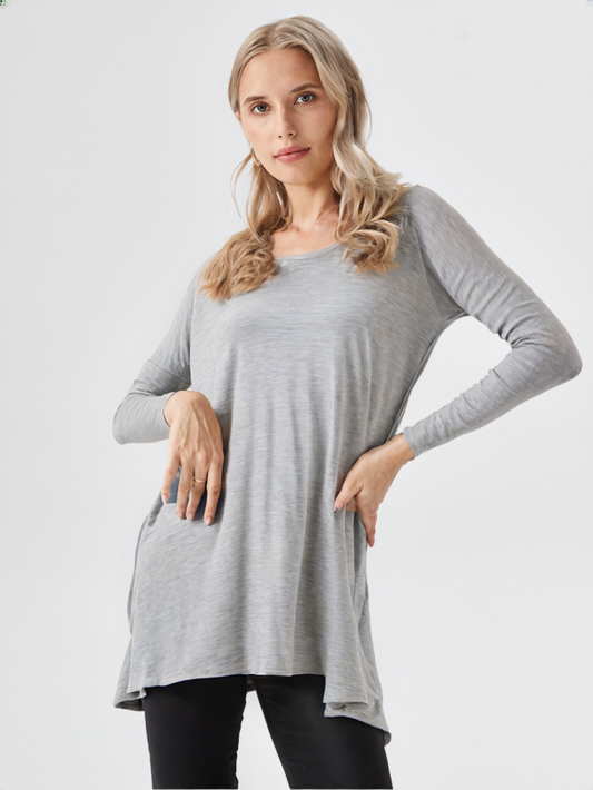 BOMBOM Round Neck Long Sleeve Oversized Top