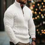 Men's Half-Zip Knit Sweater – Thick & Textured