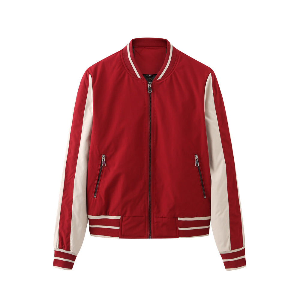 Customizable Quilted Baseball Jacket - Stylish Color Matching Options for Team Uniforms