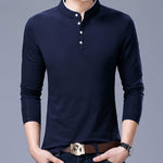 Men's Cotton Stand Collar T-Shirt