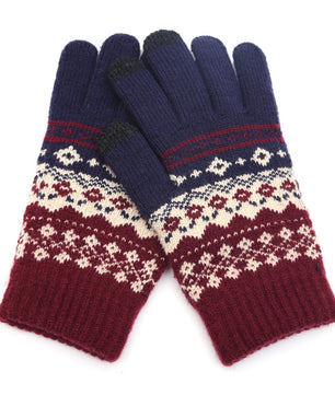 Couple knitted gloves touch screen gloves