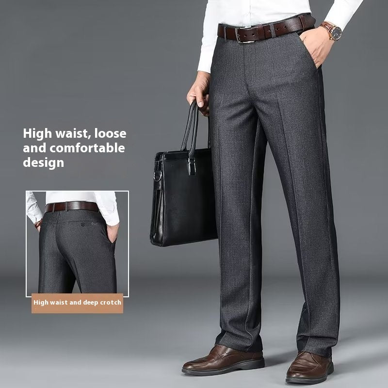 Kelsiop Business Casual Draped High-Waist Trousers