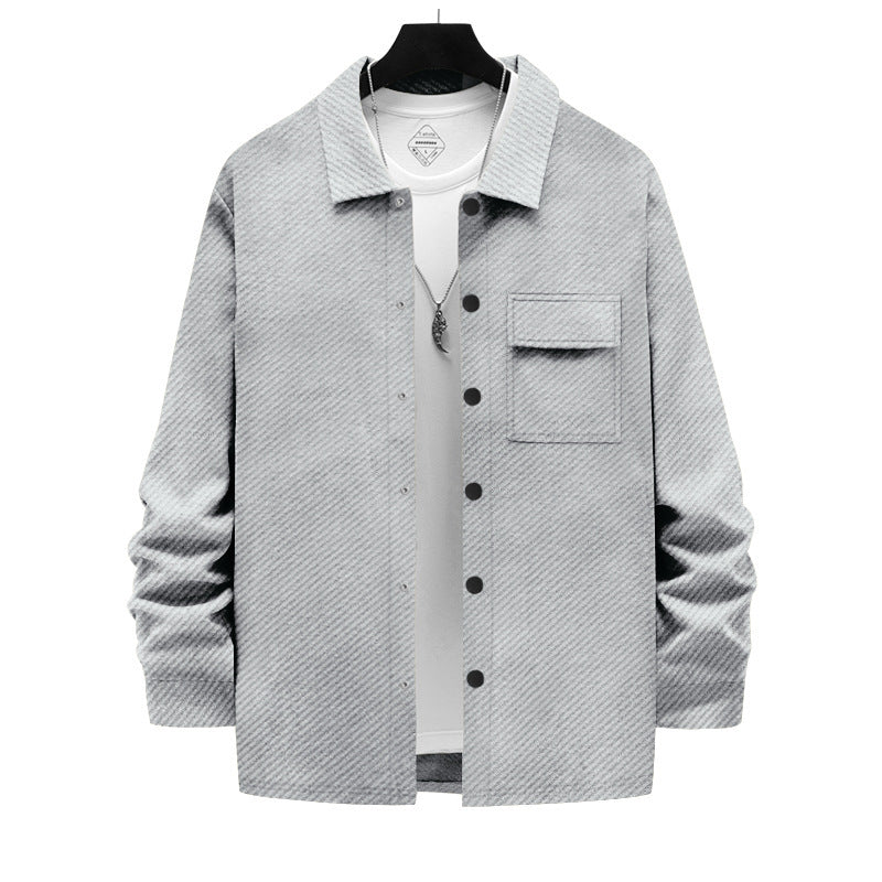 Men's Retro Jacquard Knitted Lapel Jacket"