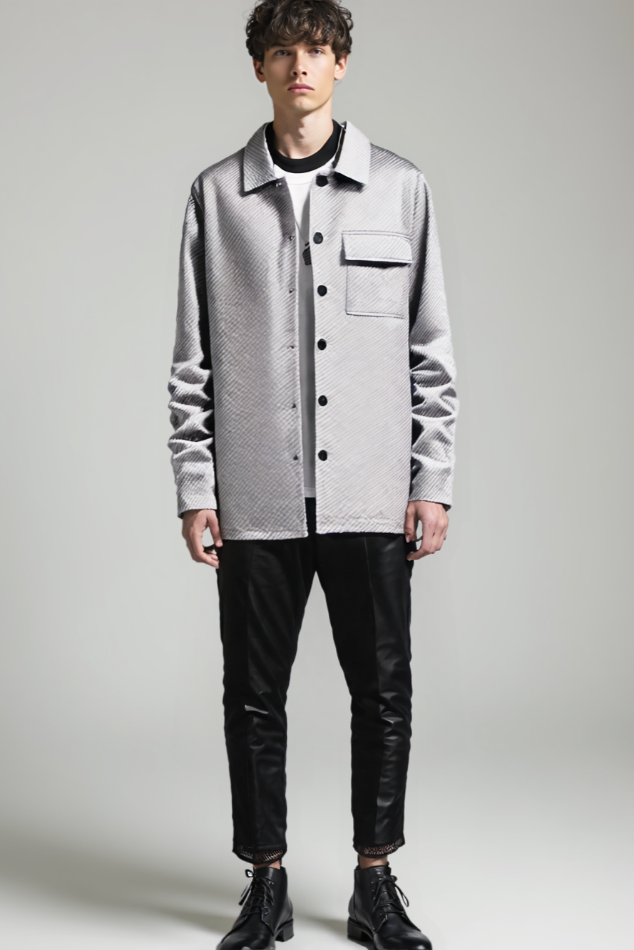 Men's Retro Jacquard Knitted Lapel Jacket"