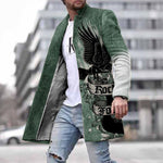 "Men's Printed Woolen Casual Coat"