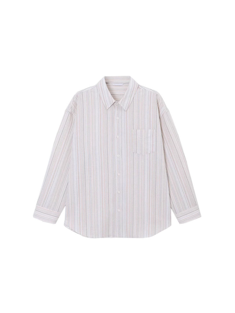 Men's Striped Long Sleeve Autumn Shirt