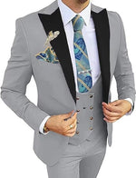 Men's Slim Double-Breasted Suit Set